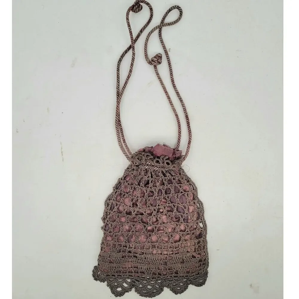Antique Victorian Lace‎ Reticule Romantic Edwardian Heirloom Pouch coquette
